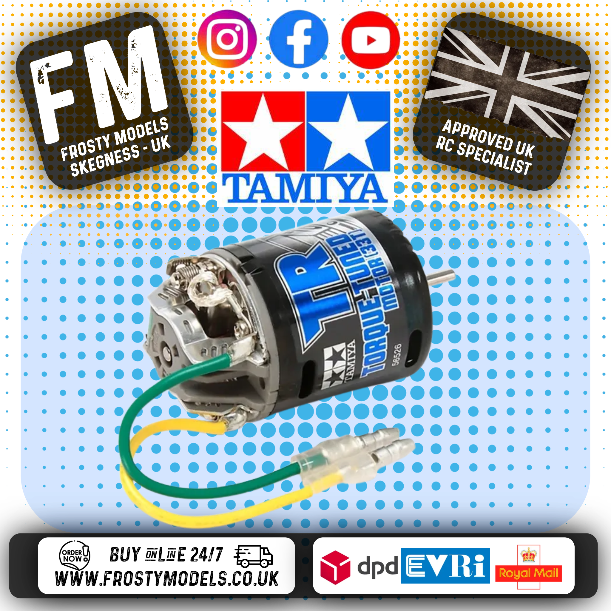 TAMIYA 56526 - RC Tractor Truck TORQUE TUNED MOTOR 33T BRUSHED 540 TYPE - RPM 12,500 (REBUILDABLE)