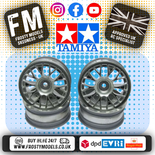 TAMIYA 9335534 - RC 1/10 CAR WHEELS - MULTI SPOKE (SILVER) (4PCS / 0-OFFSET) - 53471