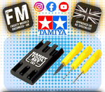 TAMIYA 74057 - RC PORTABLE TOOLS SET (2MM DRILL, 2MM DRIVER & REAMER) & CASE