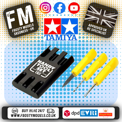 TAMIYA 74057 - RC PORTABLE TOOLS SET (2MM DRILL, 2MM DRIVER & REAMER) & CASE