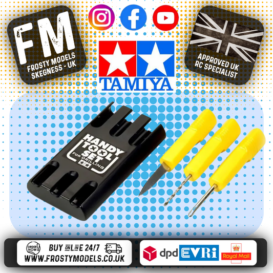 TAMIYA 74057 - RC PORTABLE TOOLS SET (2MM DRILL, 2MM DRIVER & REAMER) & CASE