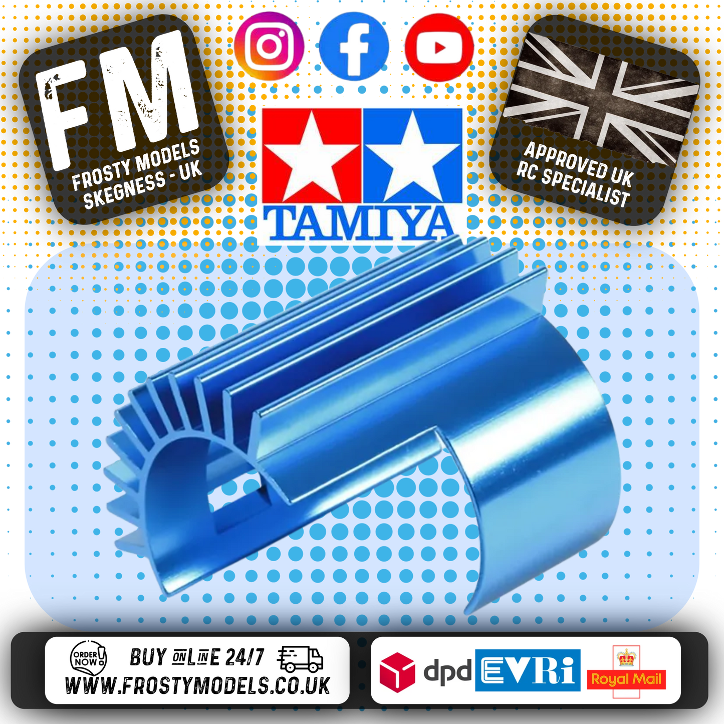 TAMIYA 54571 - RC ALLOY MOTOR HEAT SINK (Fits TT01E & TT02)
