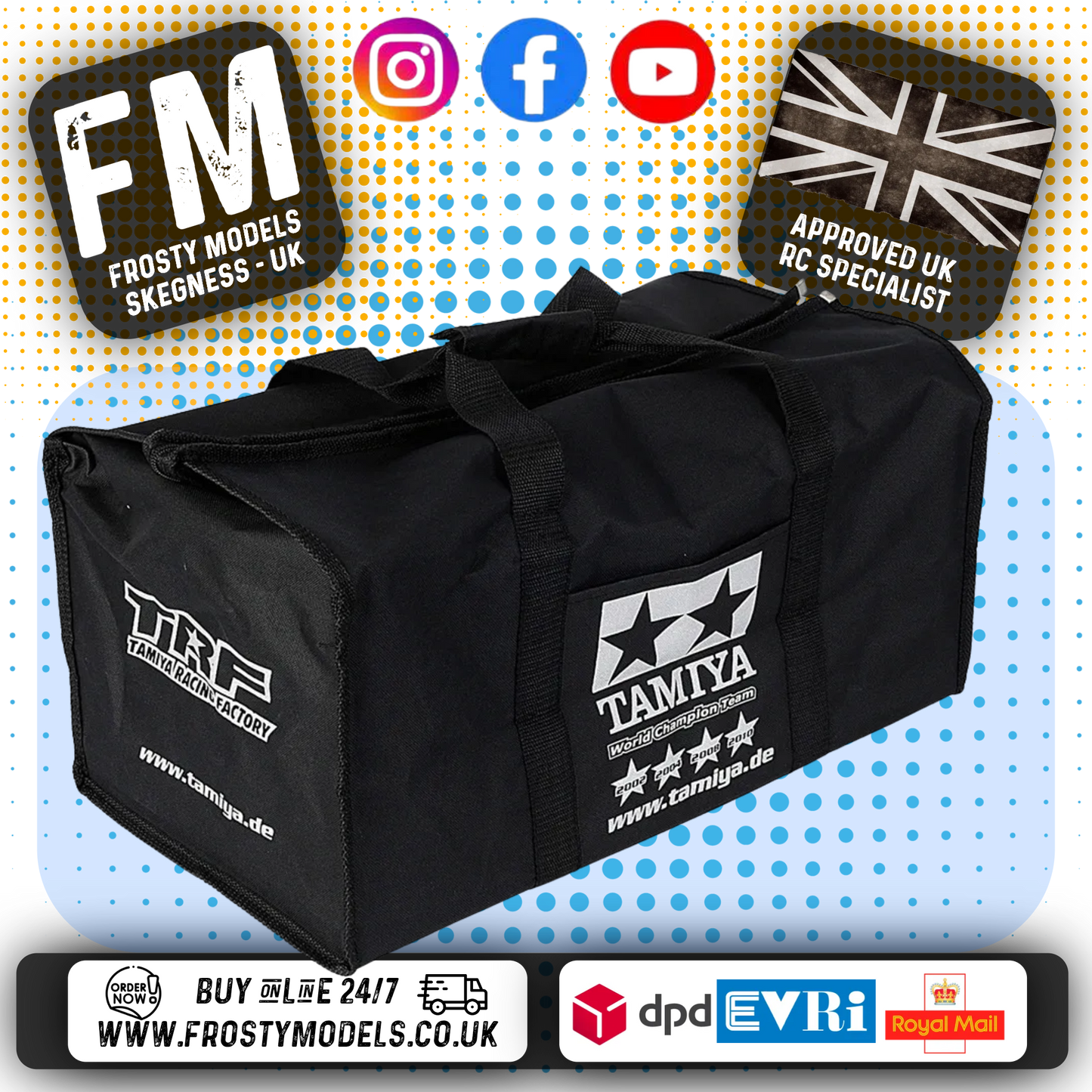 TAMIYA TRF - 1/10 RC CAR ZIPPER TRANSPORT CARRY HAUL BAG (56 X 30 X 26CM) C908133