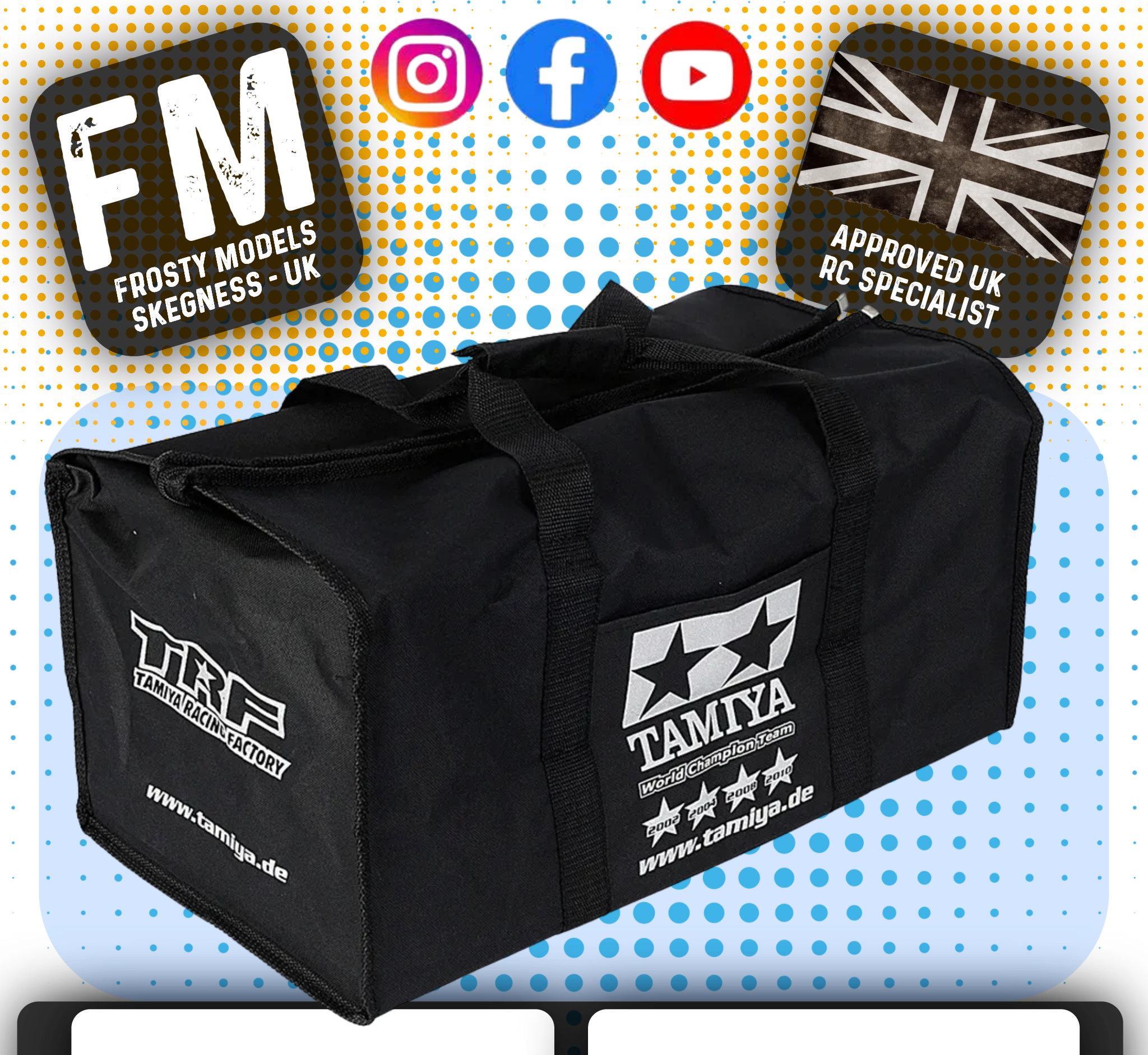 TAMIYA TRF - 1/10 RC CAR ZIPPER TRANSPORT CARRY HAUL BAG (56 X 30 X 26CM) C908133