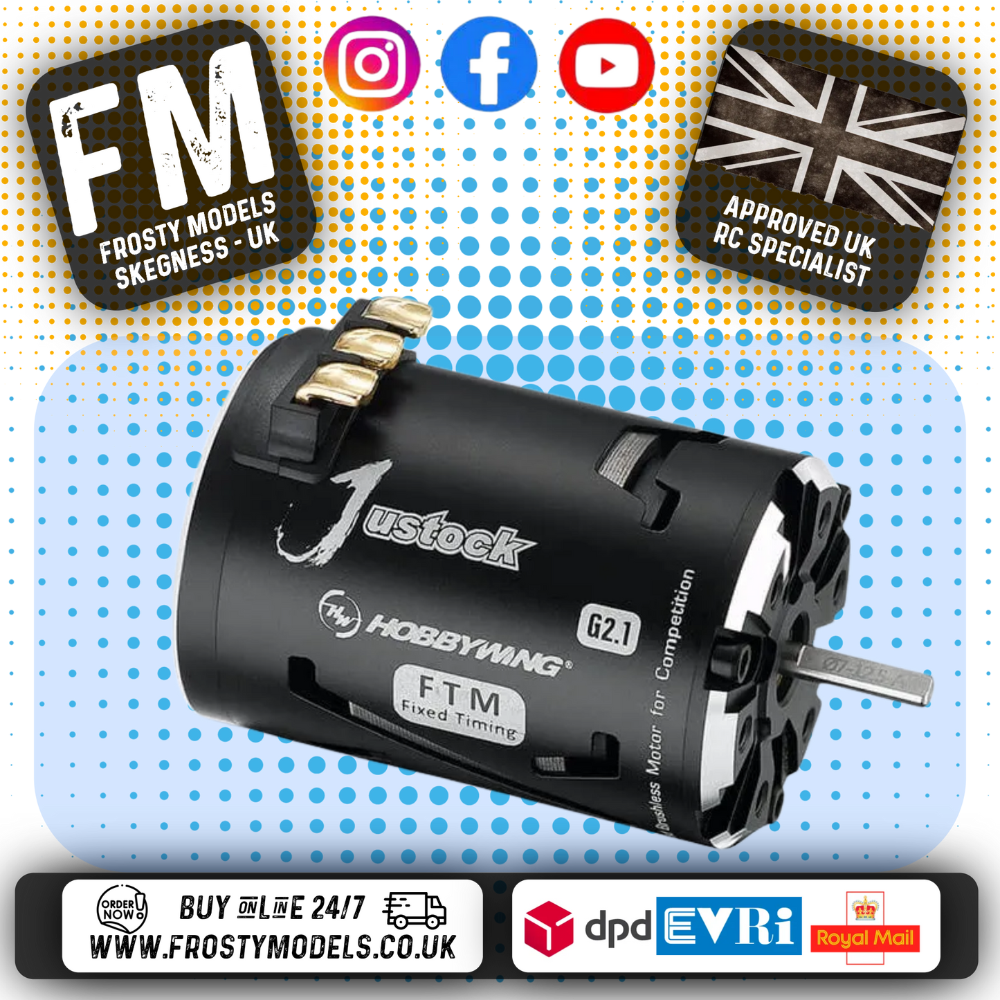 HOBBYWING - JUSTOCK G2.1 10.5T SENSORED MOTOR (FIXED TIMING) - HW30408009