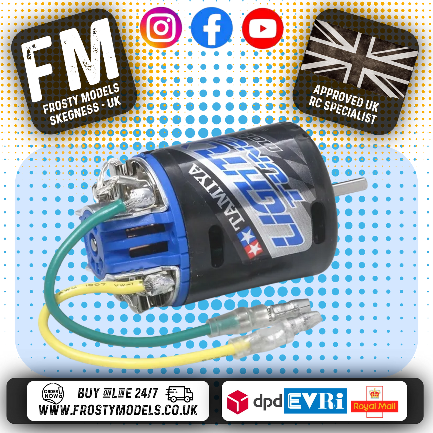 TAMIYA 53983 - RC LIGHTLY TUNED MOTOR 28T BRUSHED 540 TYPE - RPM 16,300 (REBUILDABLE)