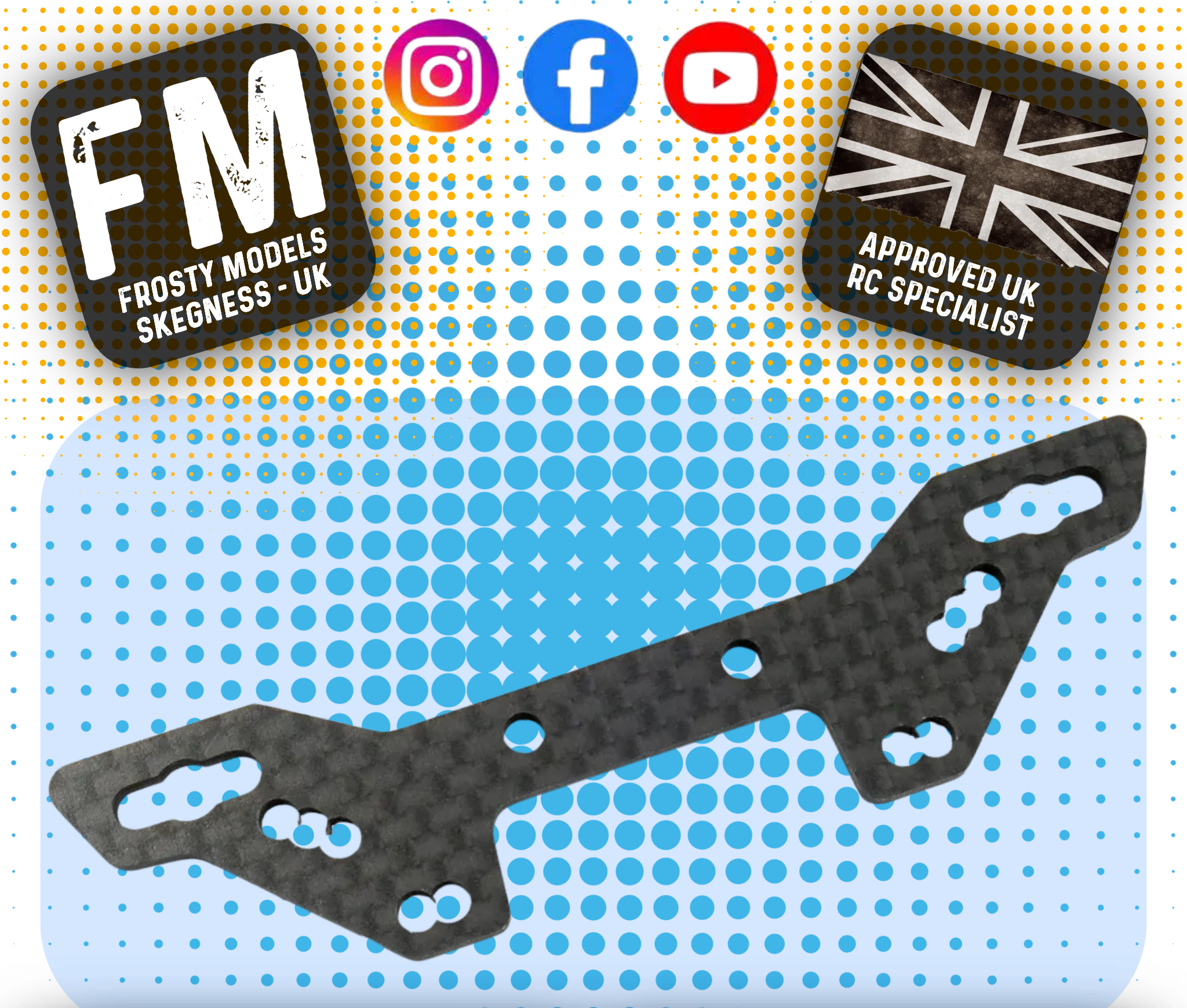 YEAH RACING  - Carbon Front Damper Stay For Tamiya TT02S & TATT-S04 (TATT-024)
