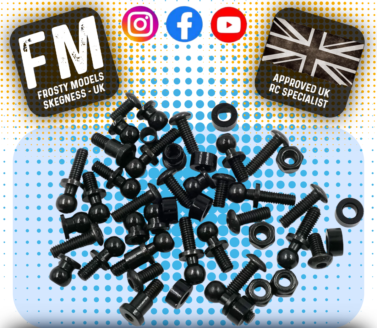 Yeah Racing - Screws Balls Part Set For TATT-S04 Tamiya TT02 Upgrade - TATT-050
