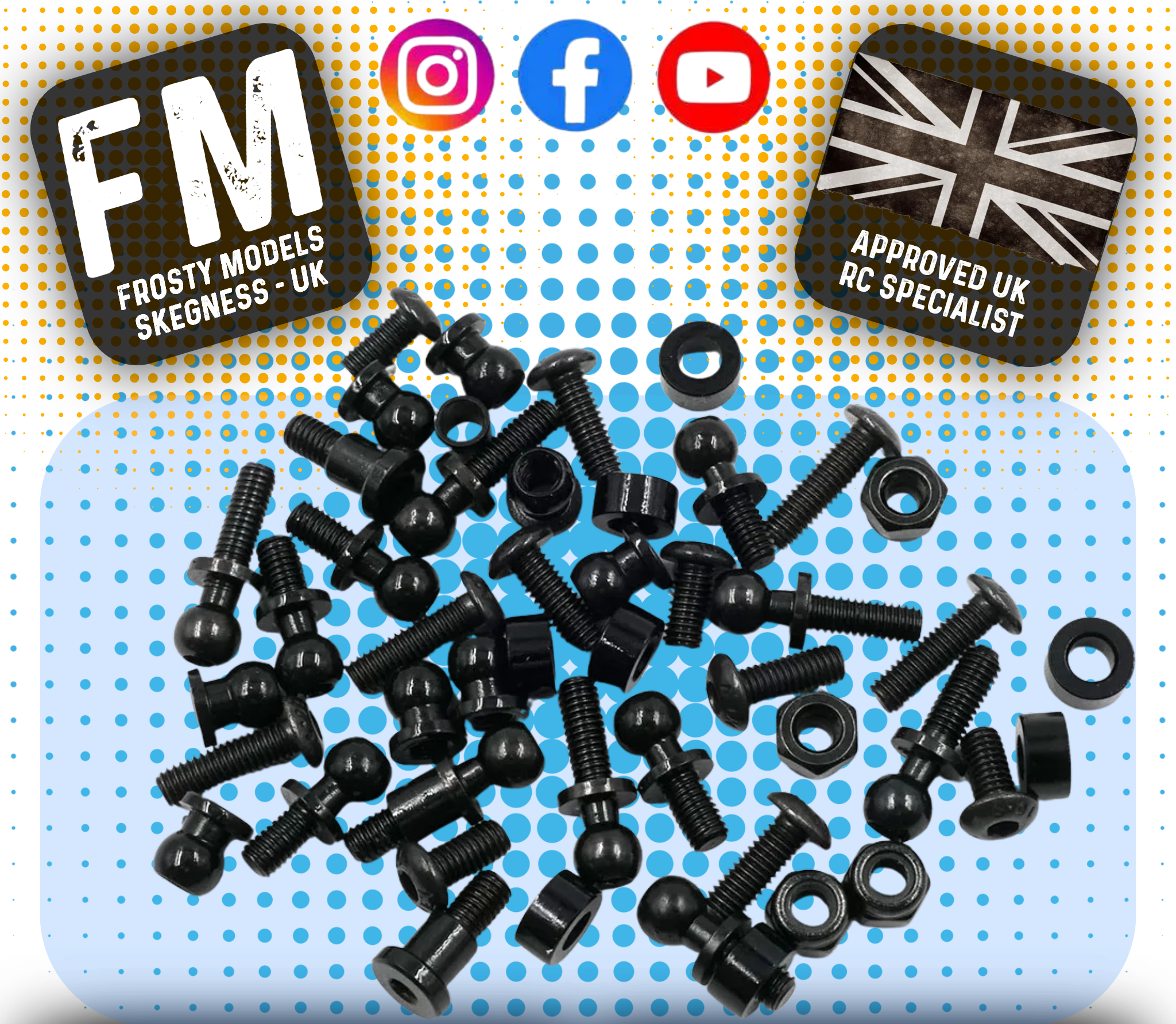 Yeah Racing - Screws Balls Part Set For TATT-S04 Tamiya TT02 Upgrade - TATT-050