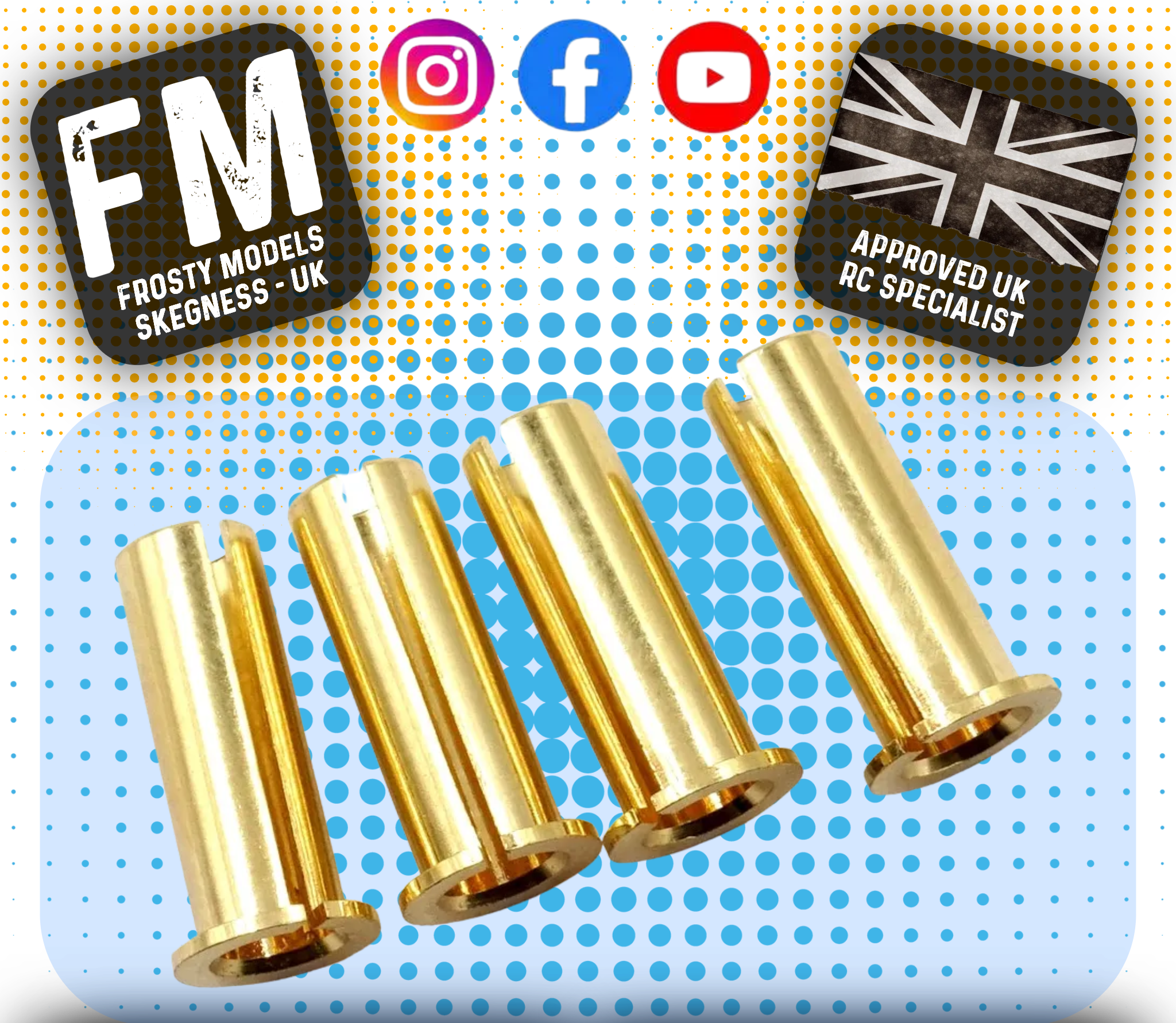Yeah Racing - 5mm to 4mm Battery Conversion Plug (4pcs) - WPT-0149
