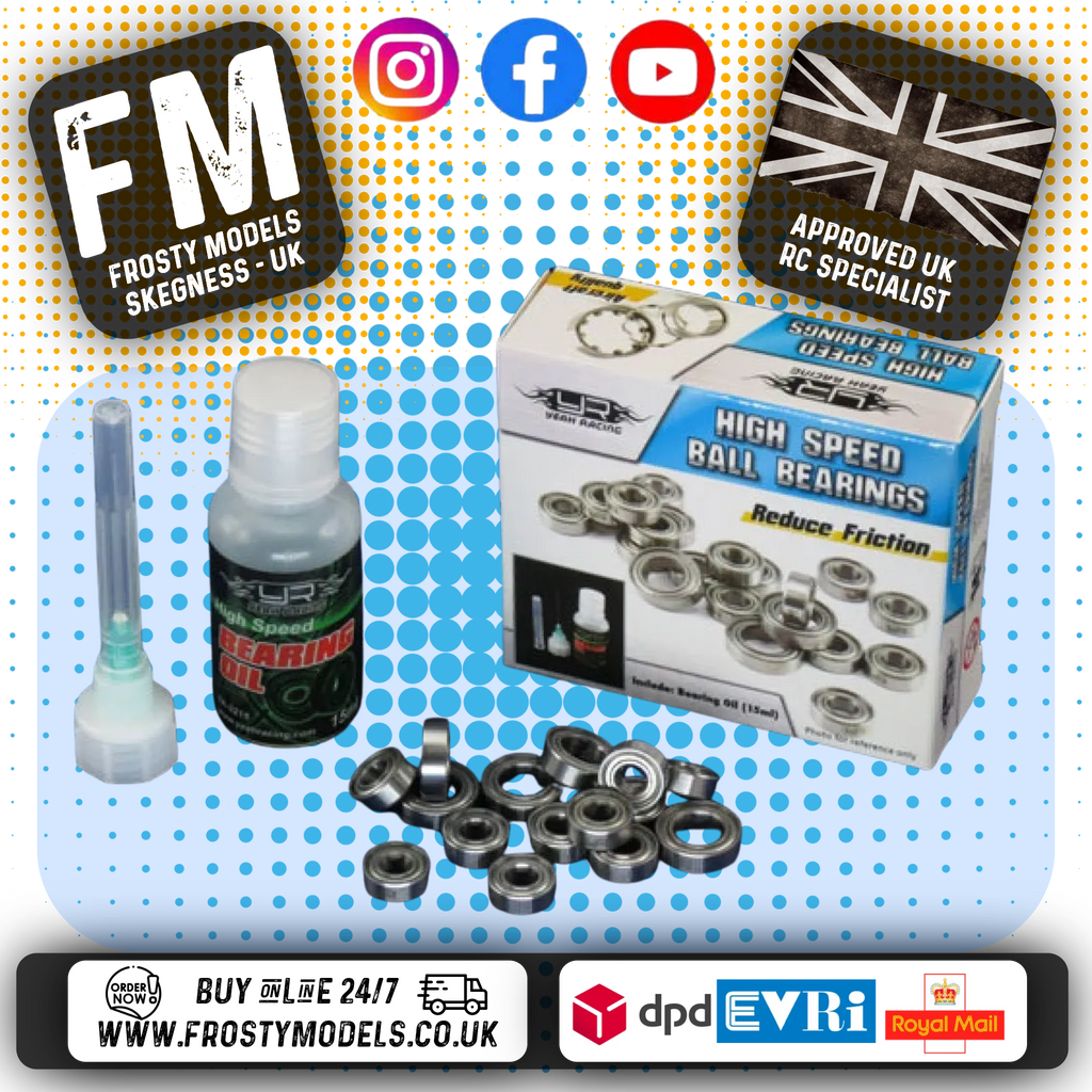 YEAH RACING - RC Ball Bearing Set with Bearing Oil (TAMIYA TT02S) - (YB0295MX)