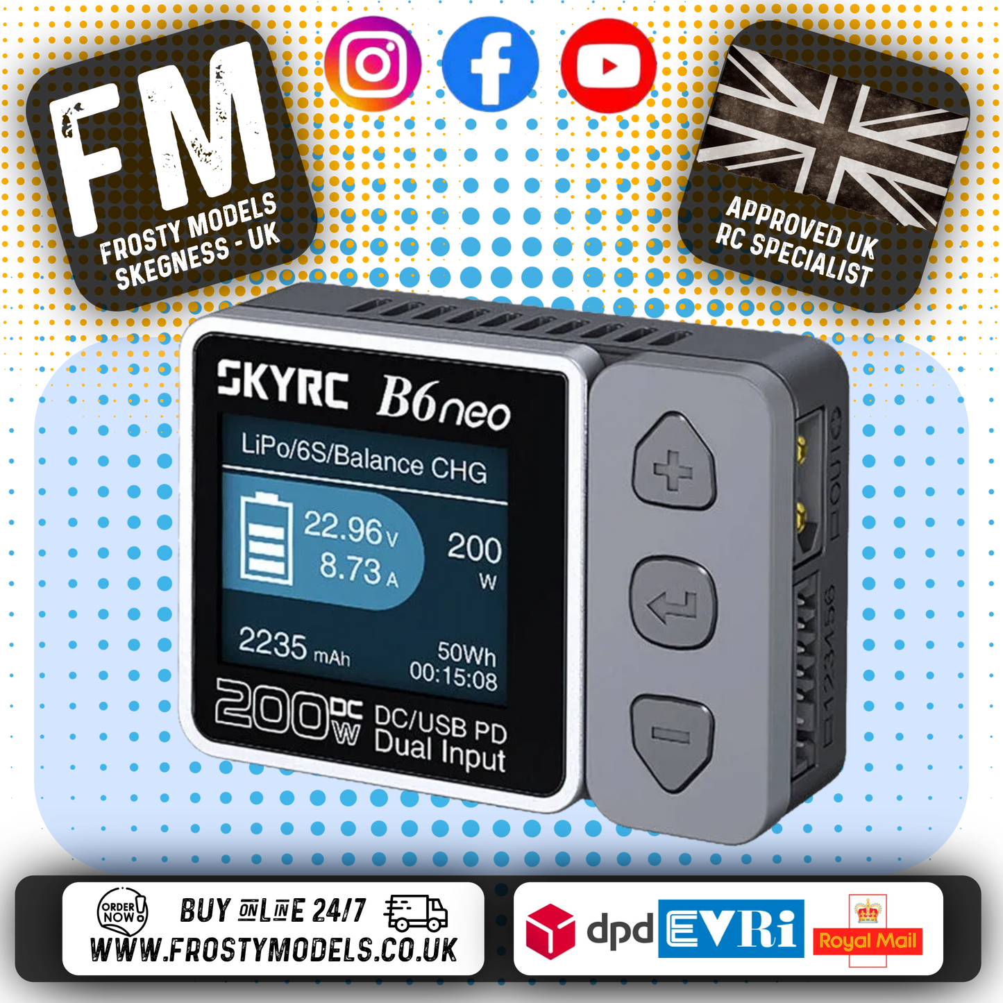 SKY RC - (MICRO SIZED) B6NEO DC CHARGER 10A LiPo/LiFe/LiIon/LiHV - (GRAY) SK-100198-02