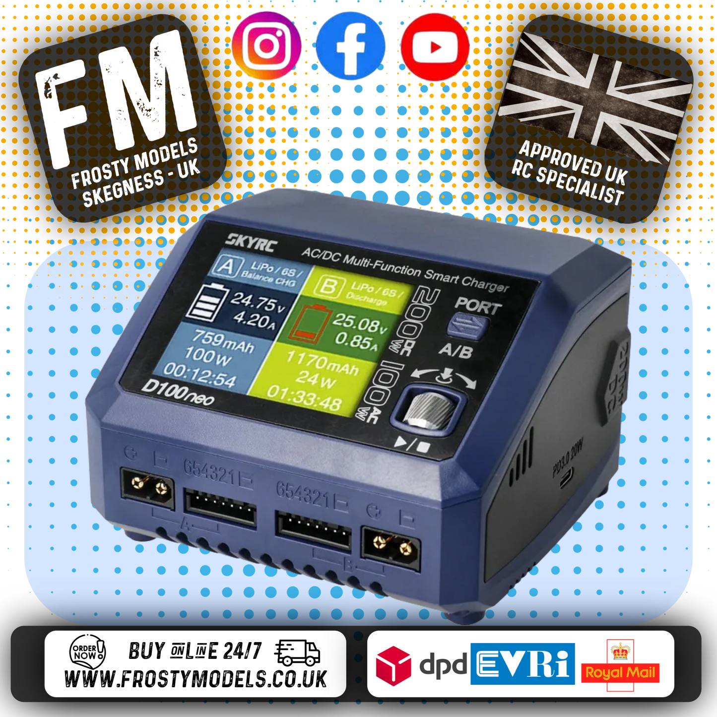 SKY RC - D100NEO AC/DC DUAL OUTPUT LIPO/LIHV 1-6S 10A BATTERY CHARGER - SK-100199