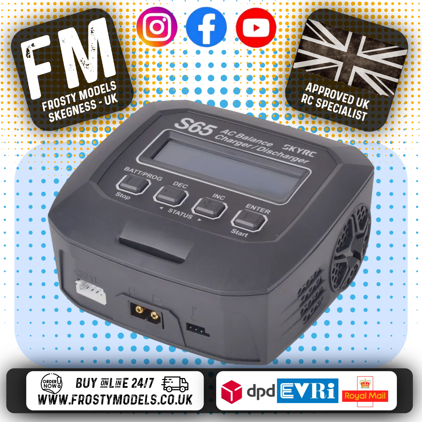 SKY RC - S65 BATTERY CHARGER AC 65W 6A NiMH/ NiCd/LiPo/LiFe/LiIon/ LiHV - SK-100152-04