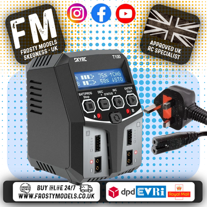SKY RC - T100 DUAL AC/DC 5A LiPo/LiIon/LiFe/LiHV CAR BATTERY CHARGER - SK-100162