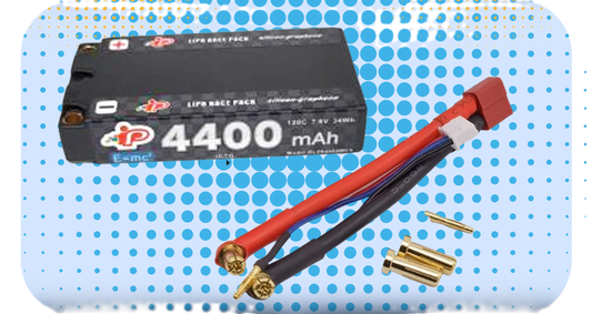 INTELLECT - SHORTY 93mm LIPO BATTERY LIHV 4400MAH 120C 2S 18.5MM 7.6V (5MM BALANCE LEAD) - IPBL2S4400MC3
