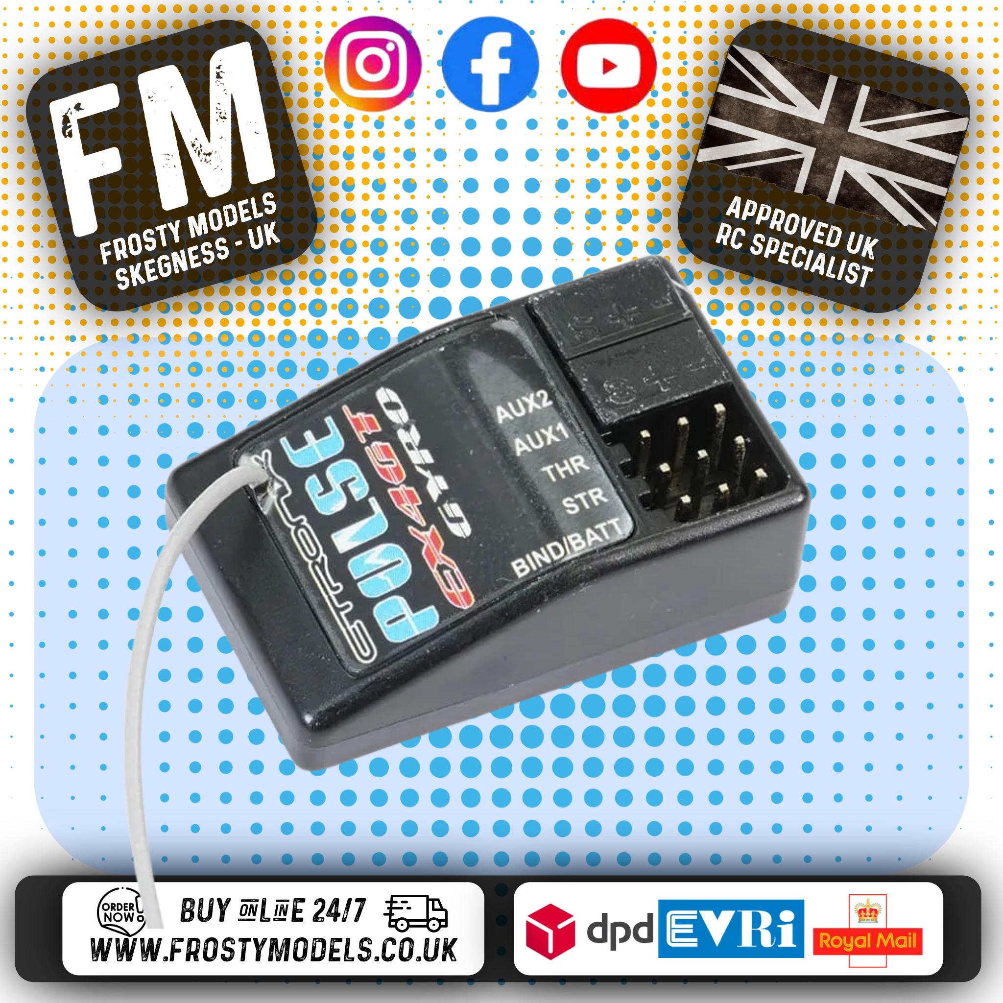 ETRONIX - EX4GT Waterproof RECEIVER W/GYRO) (For ET1064) - (Part ET1098G)