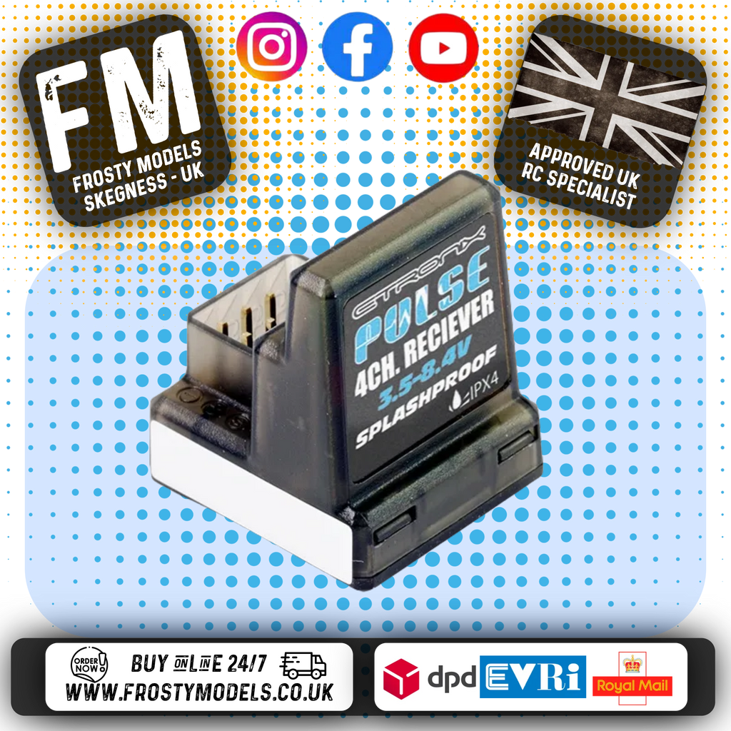 ETRONIX - PULSE 4CH 2.4GHZ ANTENNALESS RECEIVER (For ET1096) - (Part ET1061)