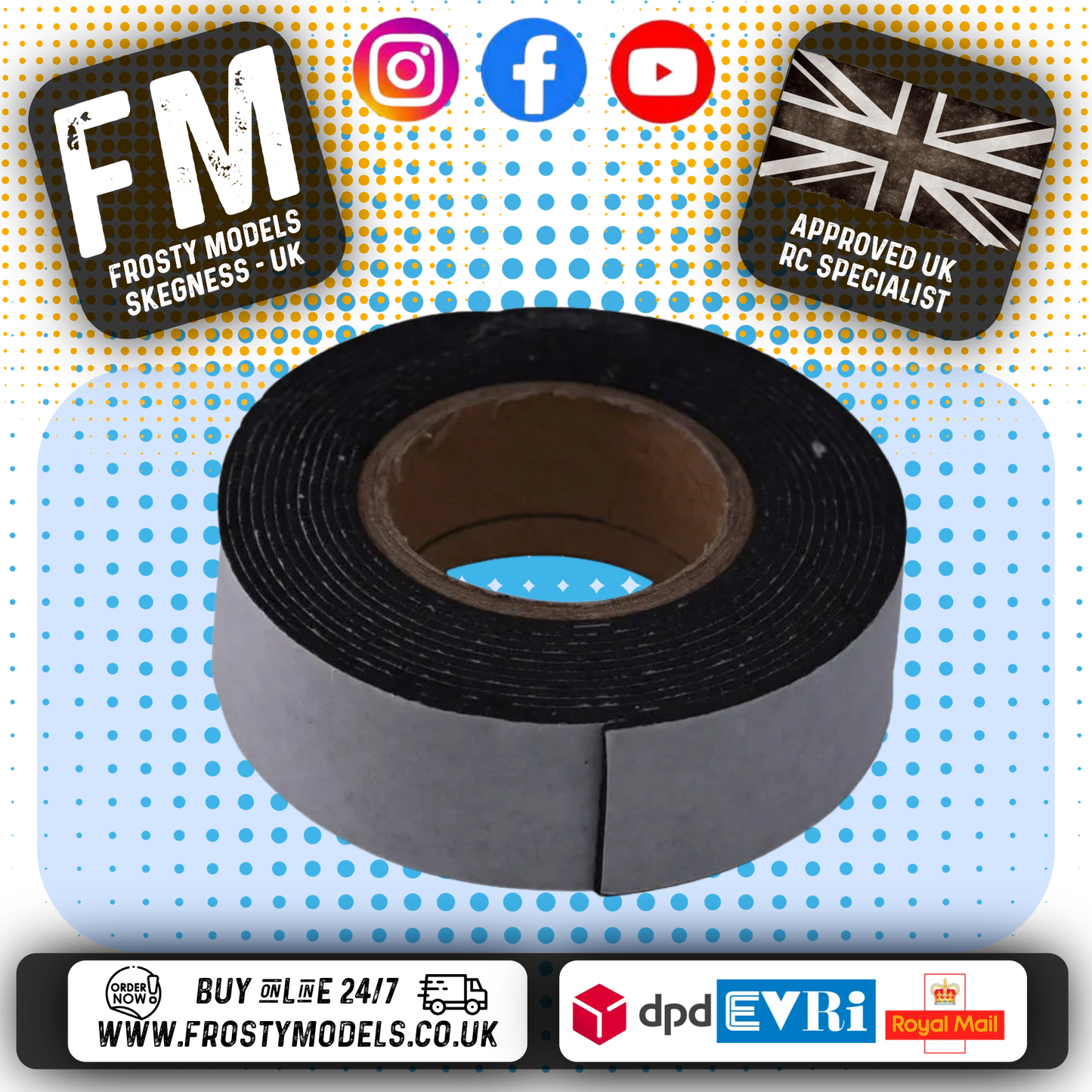 RC Overhaul - Double Sided Servo/Receiver/ESC Tape 2Mtr x 20mm - G-RCO-UN008