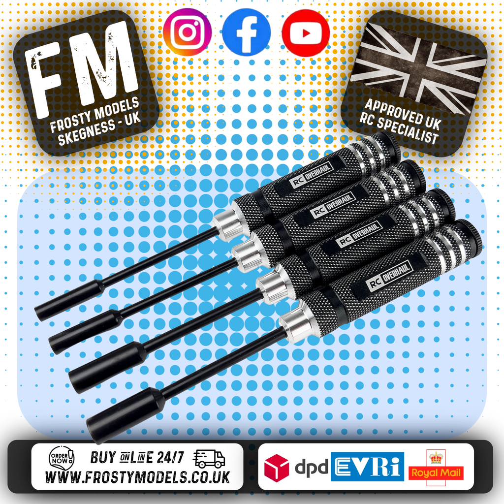 RC Overhaul - RC Tools Alloy Nut Driver Set 4mm/5.5mm/7mm/8mm (Black) T-RCO-TL002N