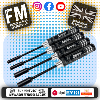 RC Overhaul - RC Tools Alloy Nut Driver Set 4mm/5.5mm/7mm/8mm (Black) T-RCO-TL002N