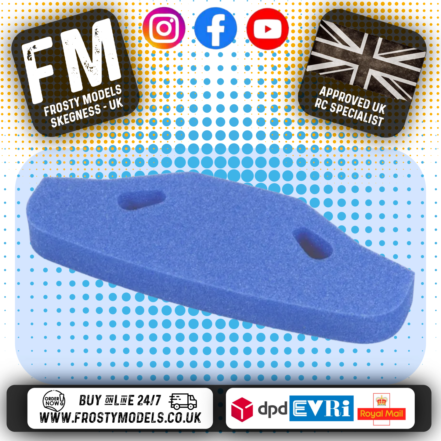 TAMIYA 53683 - URETHANE FOAM BUMPER M (FITS ALL TT01E/TT02 & EURO TRUCK MODELS)