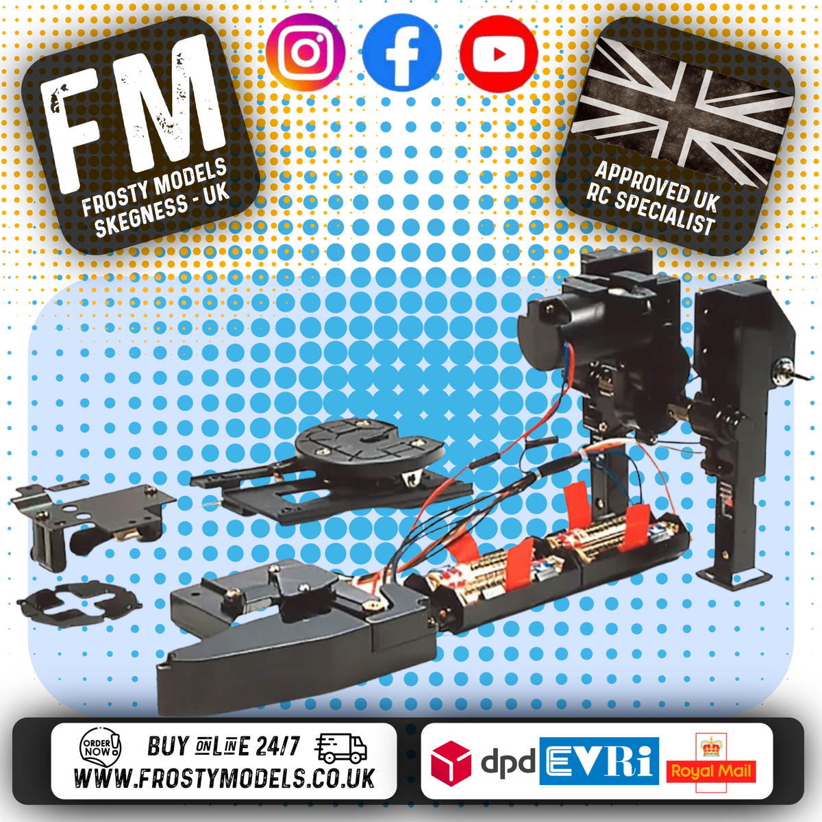 TAMIYA 56505 - RC 1/14 Tractor Truck - MOTORIZED TRAILER SUPPORT LEGS KIT (Servo Required)