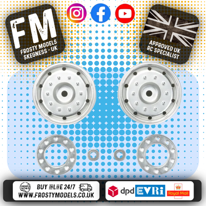 TAMIYA 56519 - RC 1/14 Tractor Truck METAL PLATED HEX HUB WHEELS 30mm (2pc)
