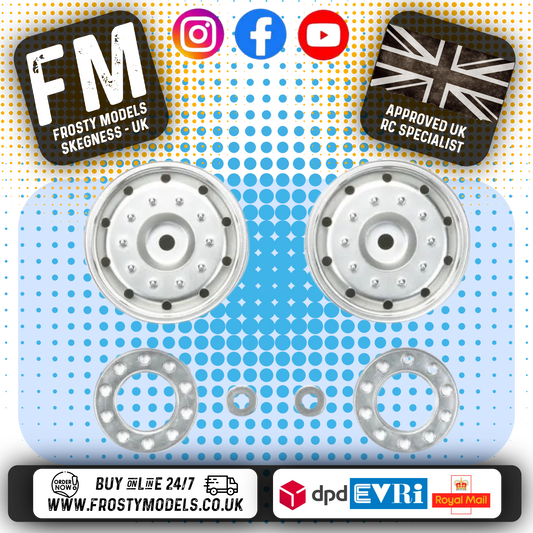 TAMIYA 56519 - RC 1/14 Tractor Truck METAL PLATED HEX HUB WHEELS 30mm (2pc)