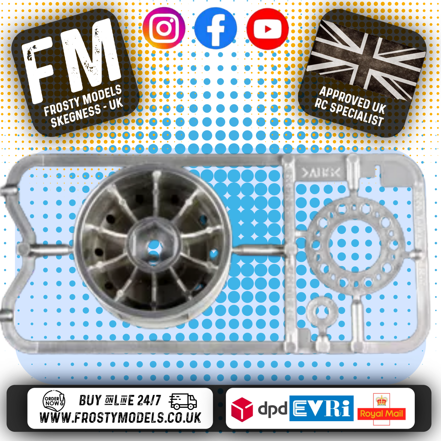 TAMIYA 56519 - RC 1/14 Tractor Truck METAL PLATED HEX HUB WHEELS 30mm (2pc)