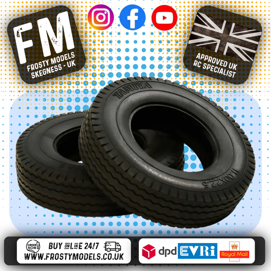 TAMIYA 56527 - RC 1/14 Tractor Truck TRUCK TIRES (2PCS) HARD 22MM Width