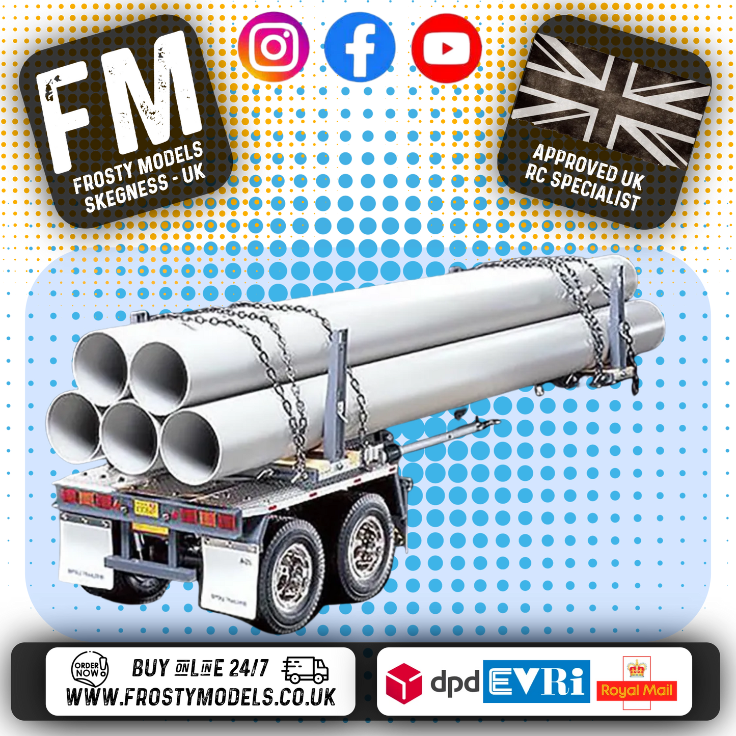 TAMIYA 56310 - RC 1/14 Tractor Truck - POLE TRAILER KIT (Poles Included)