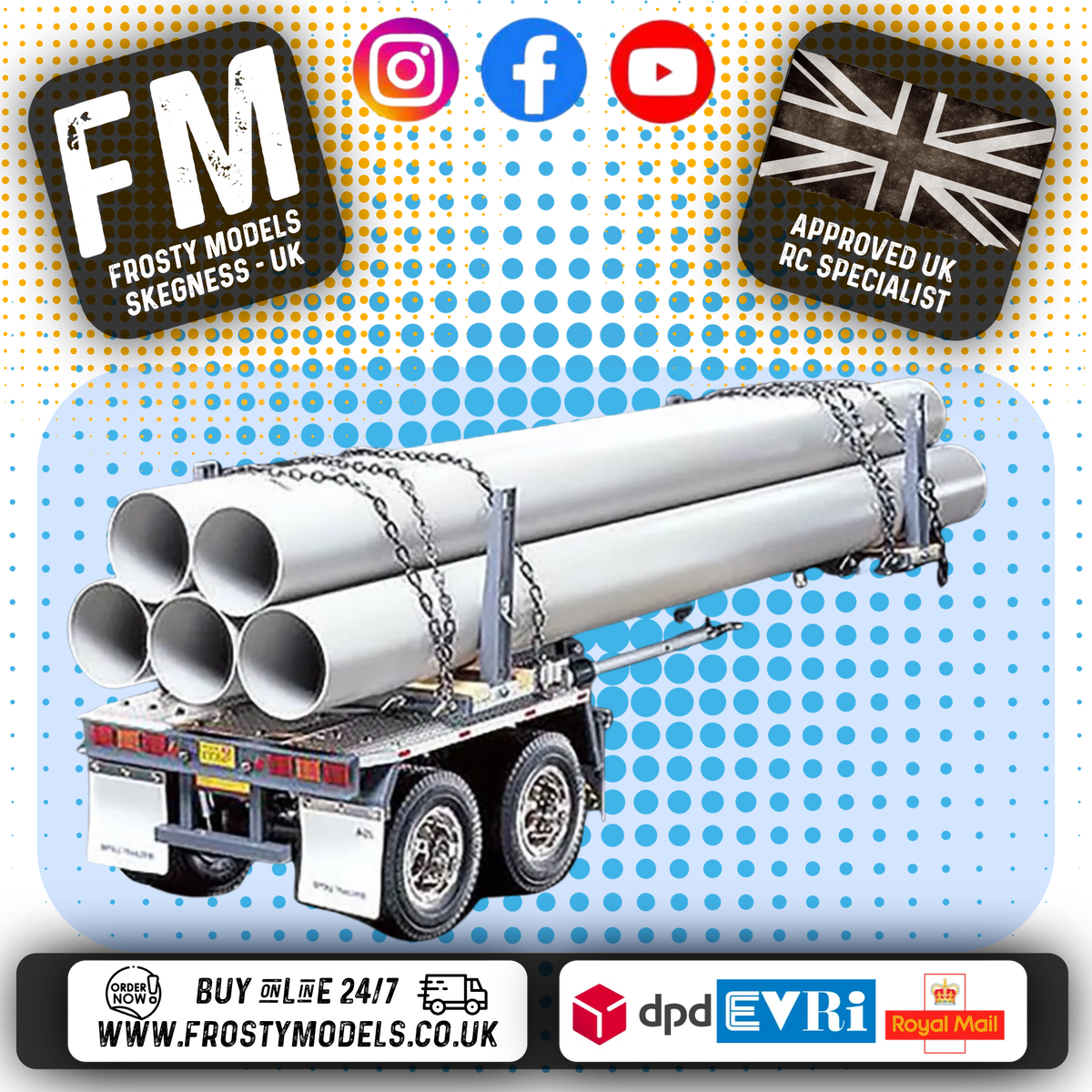 TAMIYA 56310 - RC 1/14 Tractor Truck - POLE TRAILER KIT (Poles Included)