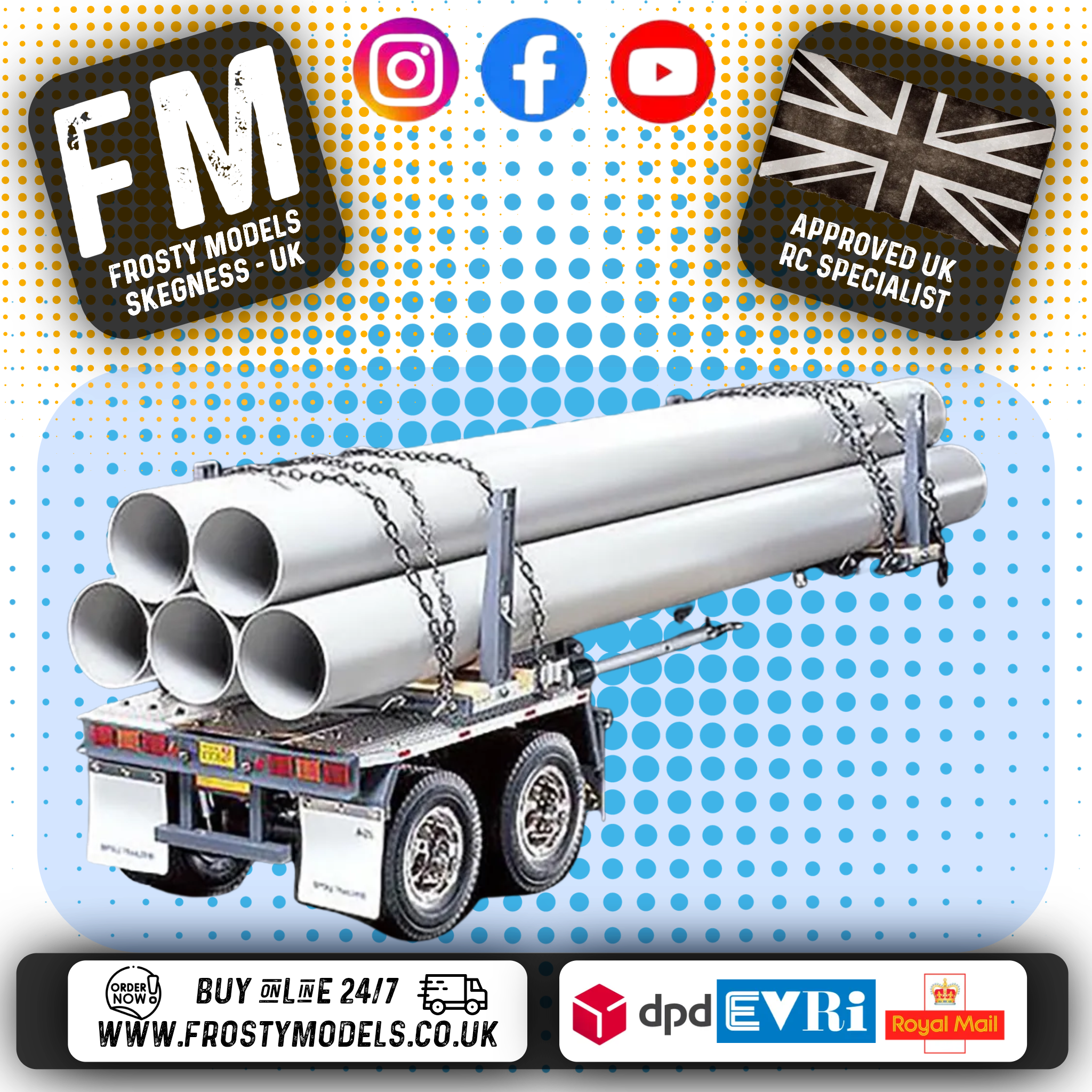 TAMIYA 56310 - RC 1/14 Tractor Truck - POLE TRAILER KIT (Poles Included)