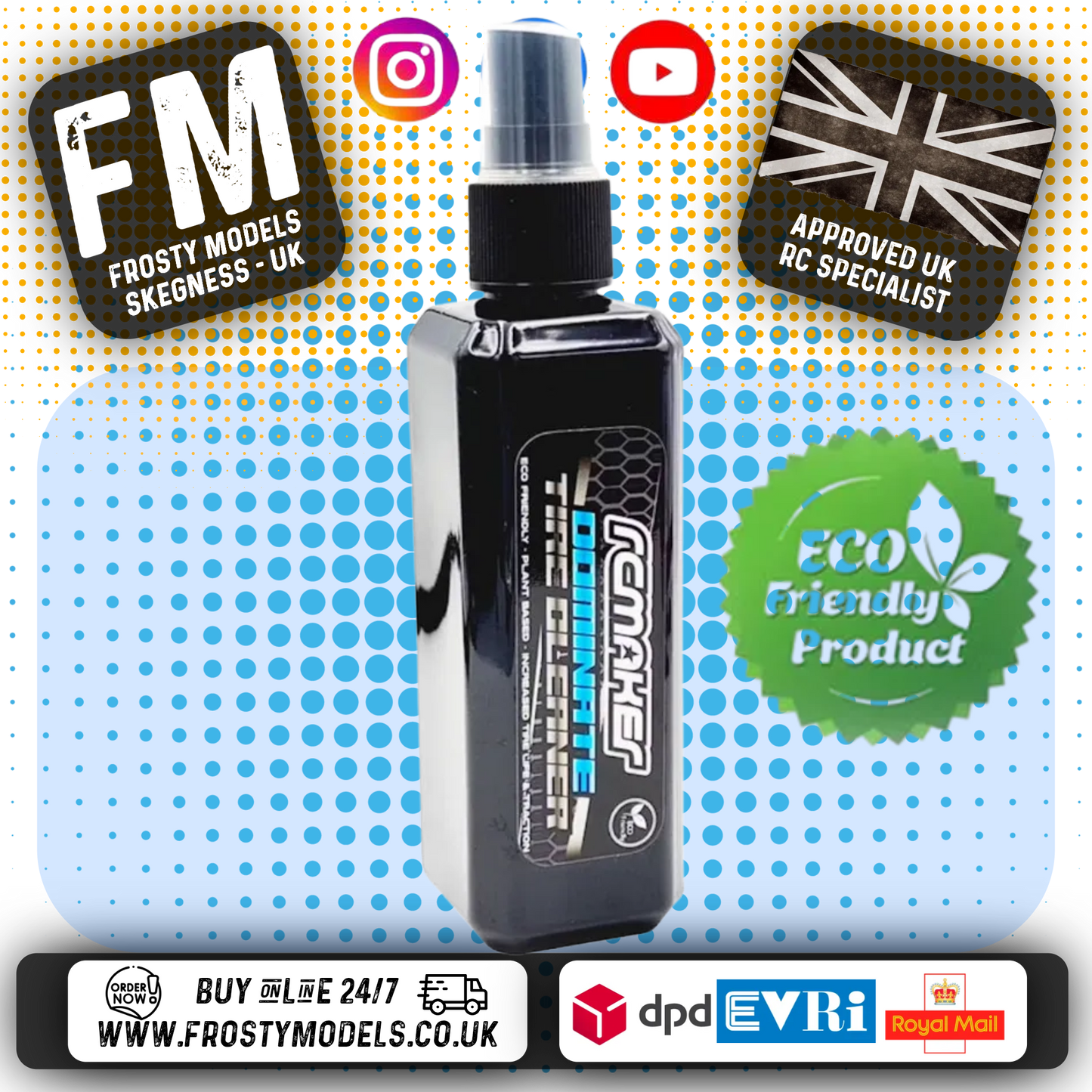 RC MAKER - Dominate Rubber Tire Cleaner (100mL) (Recommended To Clean Carpet Tires) - RCM-DOM