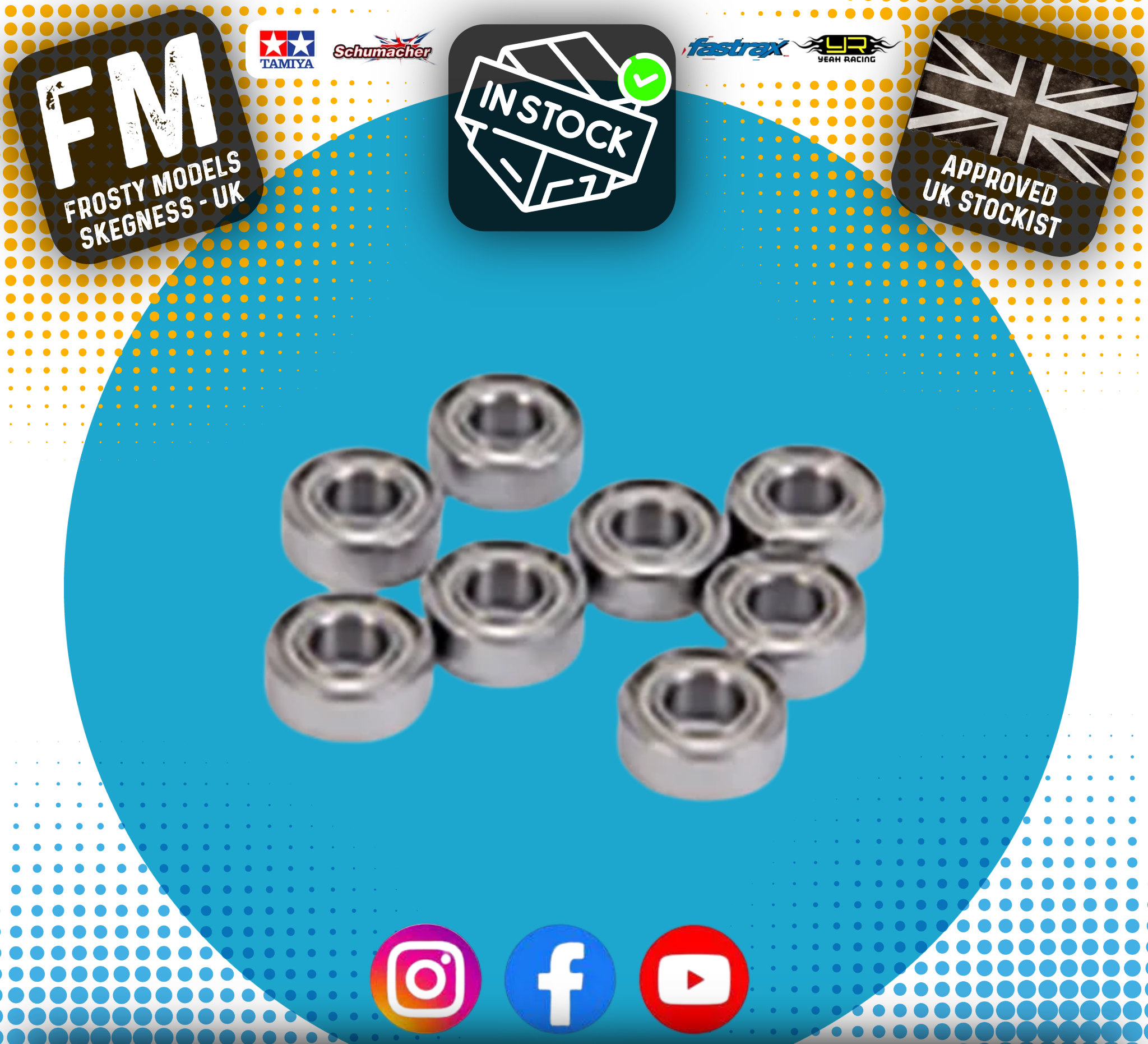 Carson - Tamiya US Tractor Truck Trailer Ball Bearing Axle Set - C904030 (Also Fits DF02)