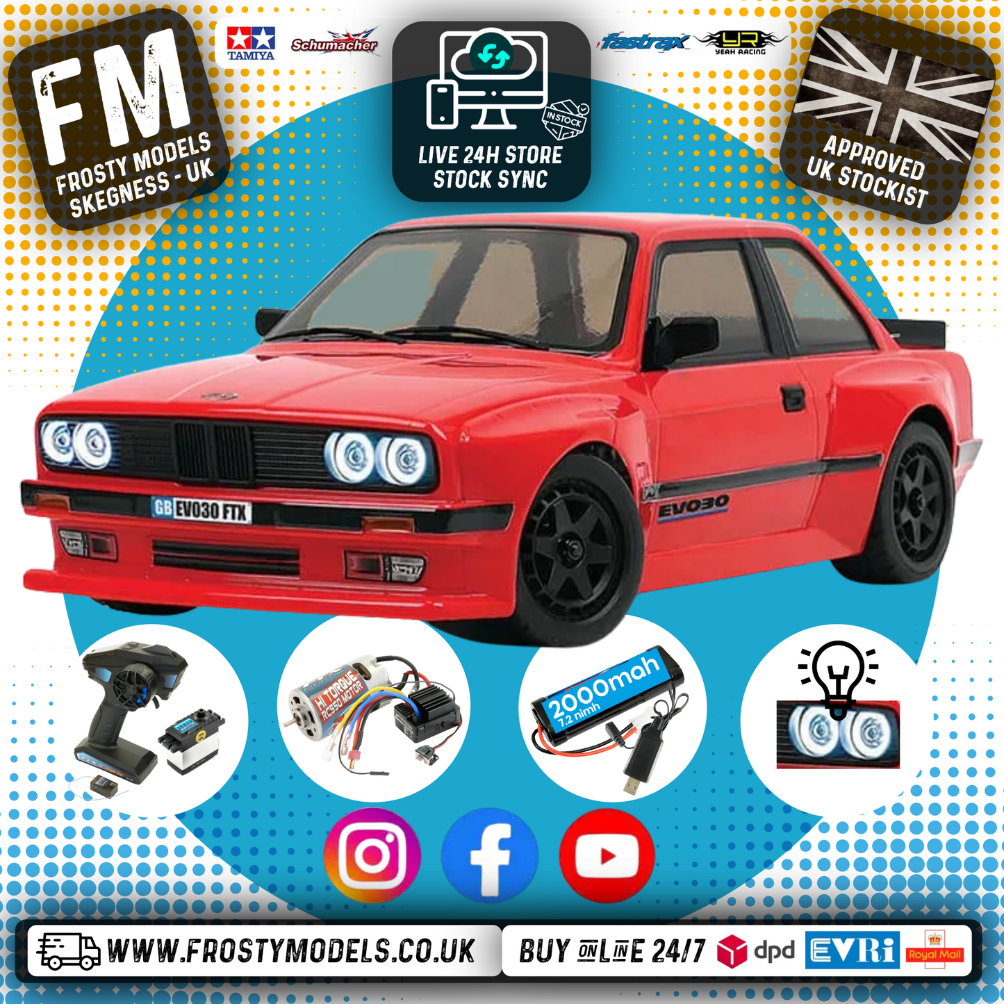 FTX - EVO30 1/10 BRUSHED STREET RC CAR 100% RTR - RED - FTX5491R