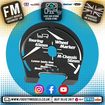 Yeah Racing - Aluminum Wheel Well Marker For 1:10 Touring Car & M-Chassis Black - YT-0203BK