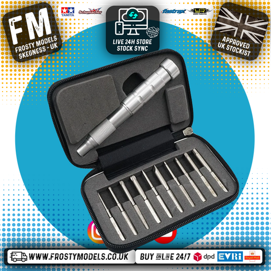 YEAH RACING - Aluminum Screwdriver set W/ Hex Philip Flat Screw Bits & Case - YT-0145