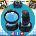 YEAH RACING - 4x Rubber Tire & Inserts For 1/10 Touring Cars Wheels 25mm Wide - WLS-0005