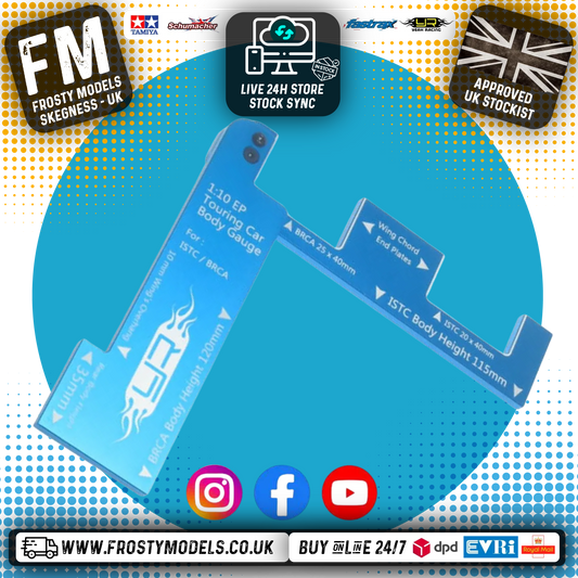YEAH RACING - 1/10 Alloy EP Touring Car Body Gauge For ISTC BRCA Blue - YT-0067BU