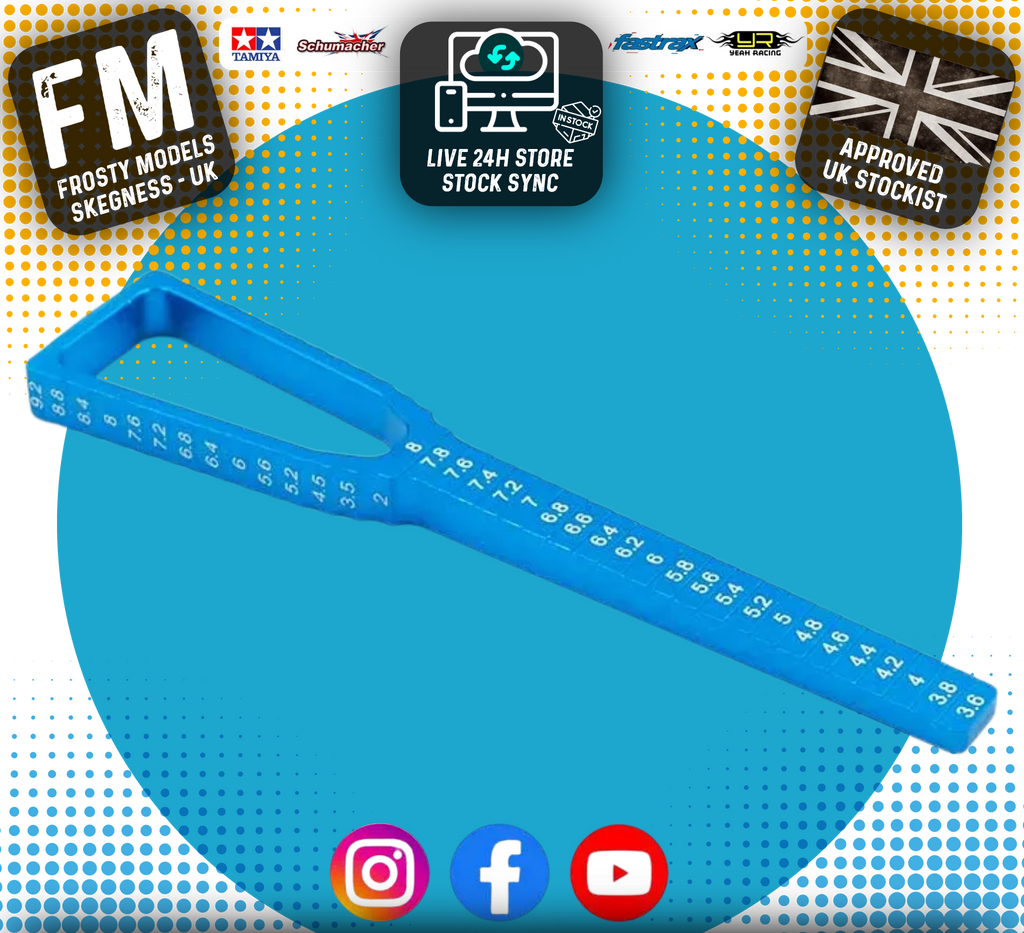 Yeah Racing - Ultra Fine 2 in 1 Ride Height & Droop Gauge for 1/10 Touring Cars (Blue) - YT-0068BU