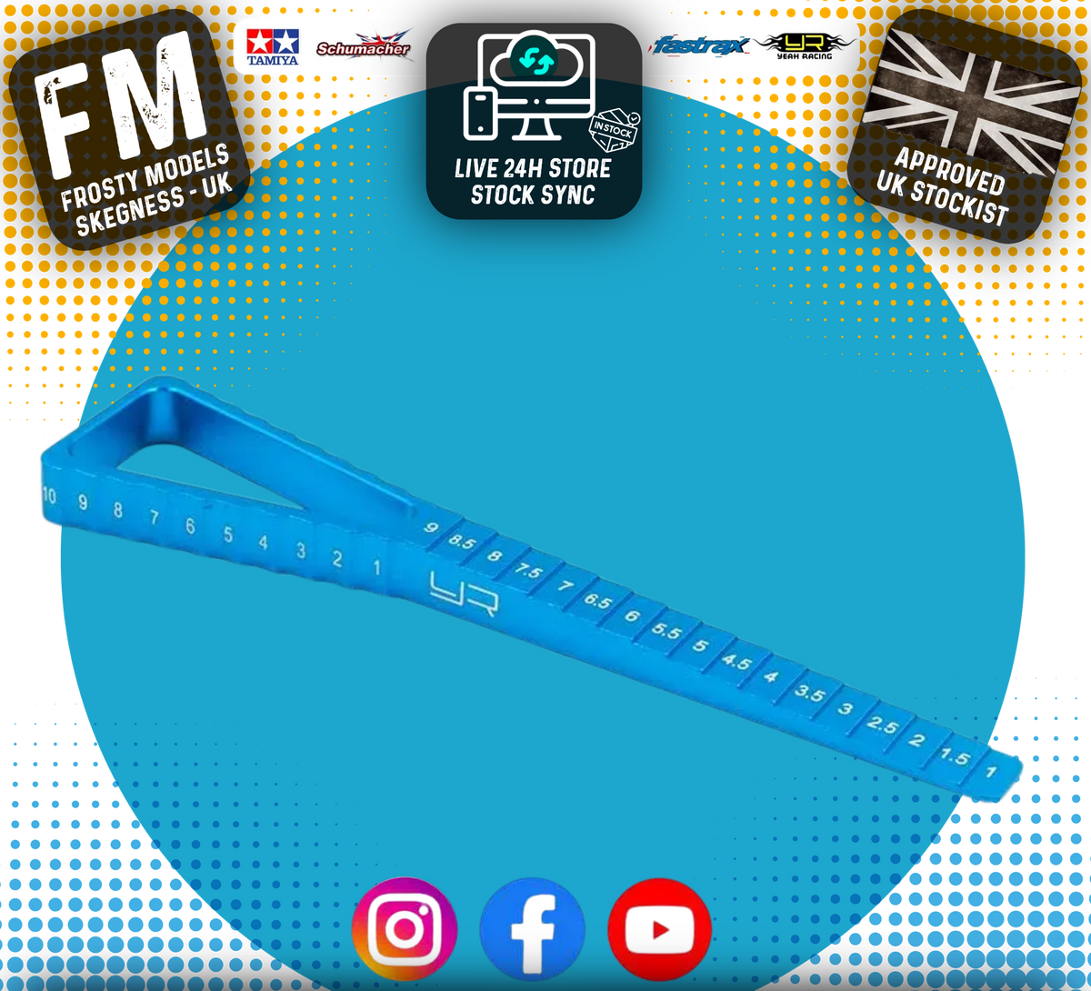 Yeah Racing - 2 in 1 Ride Height & Droop Gauge (BK) for 1/10 cars from 1mm (BLUE) - YT-0055BU