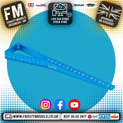 Yeah Racing - 2 in 1 Ride Height & Droop Gauge (BK) for 1/10 cars from 1mm (BLUE) - YT-0055BU