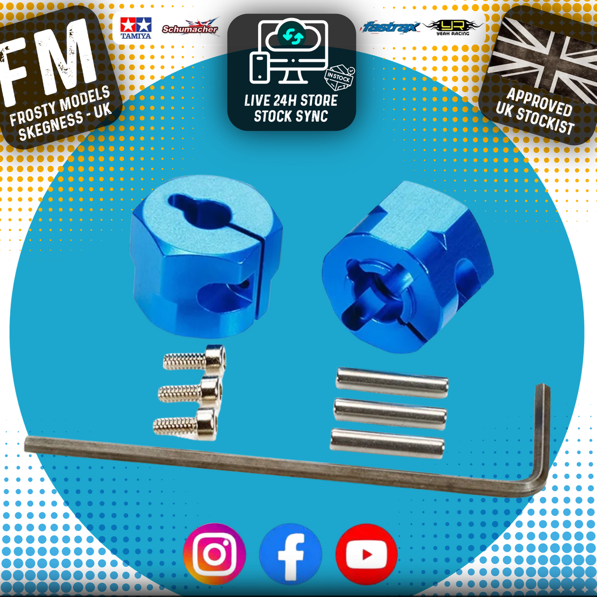 TAMIYA 54610 - RC ALLOY CLAMP TYPE WHEEL HUB 9mm Thick 2pcs (TT01 & TT02)