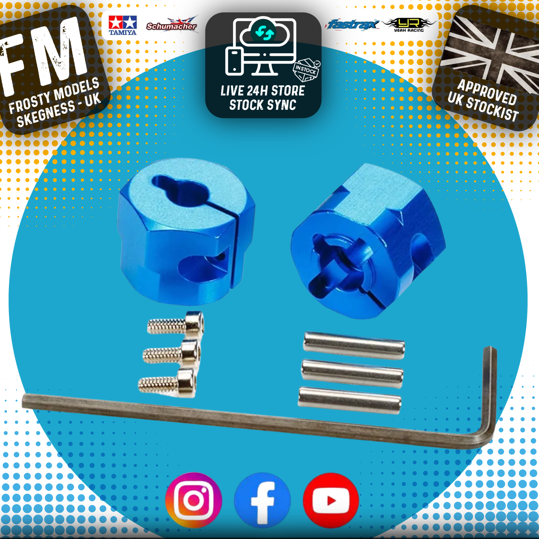 TAMIYA 54610 - RC ALLOY CLAMP TYPE WHEEL HUB 9mm Thick 2pcs (TT01 & TT02)
