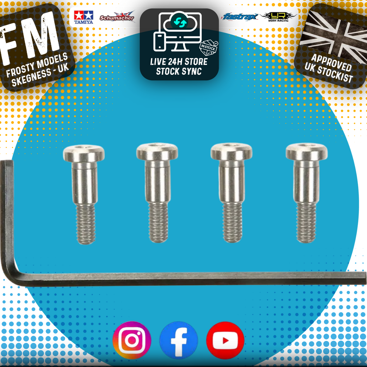 TAMIYA 54409 - RC LOW FRICTION STEP SCREW (TT01E, TT01D, TT02, TT02D, TT02S, M05, M06, MF-01X, DF02, TT02B, DT02 and DT03 Chassis)