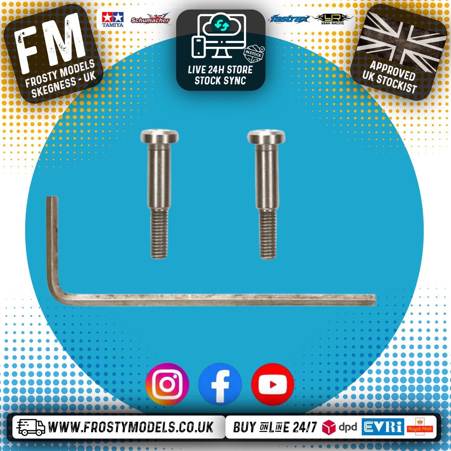 TAMIYA 54550 - TT02 3X18MM STEP SCREW 2PCS (TT-02, TT-02D, TT-02 Type-S and TT-02B chassis)