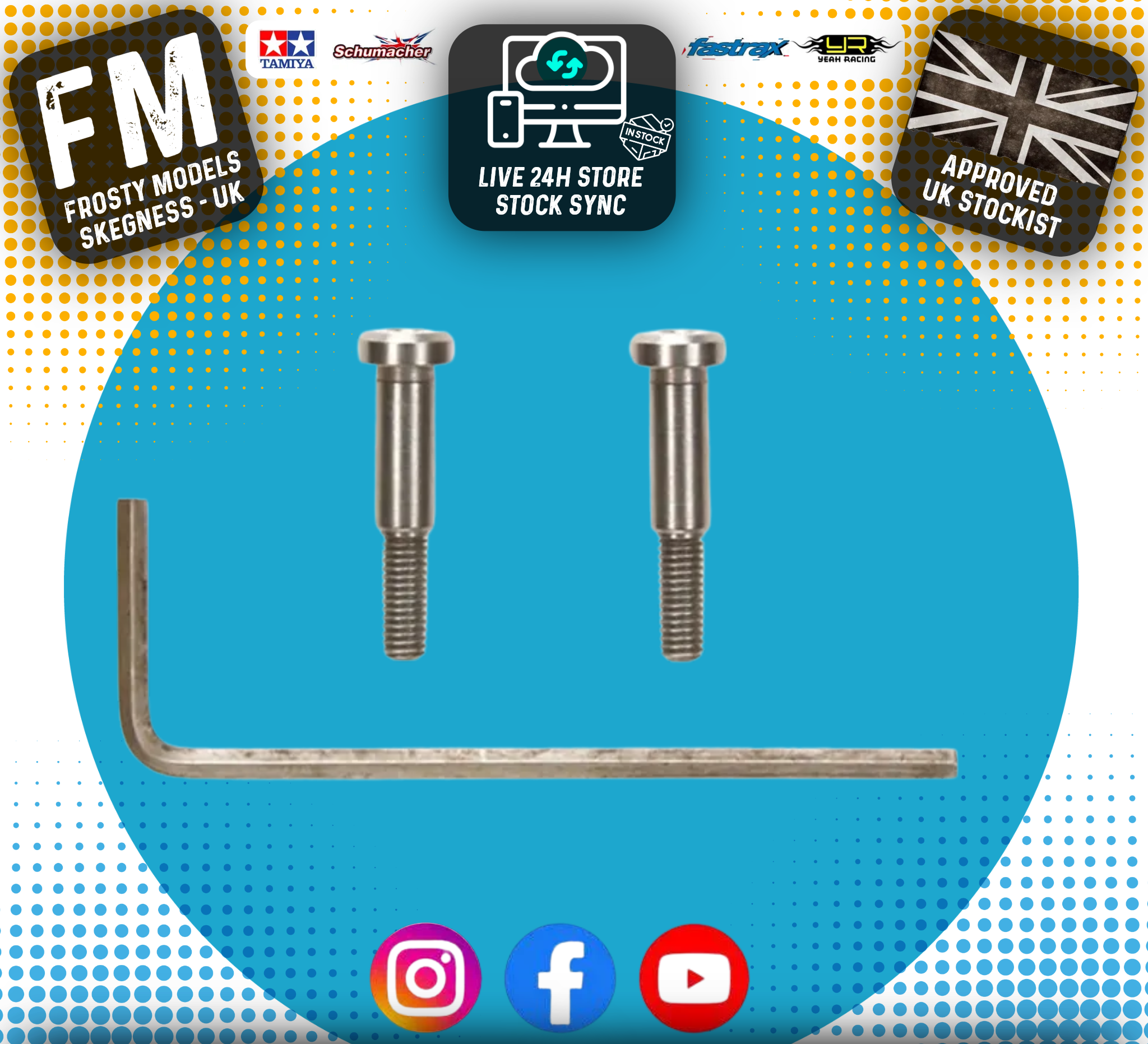 TAMIYA 54550 - TT02 3X18MM STEP SCREW 2PCS (TT-02, TT-02D, TT-02 Type-S and TT-02B chassis)
