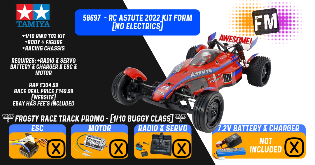 TAMIYA 58697  - RC ASTUTE 2022- 1/10 KIT FORM RC 4WD BUGGY - (No electrics)